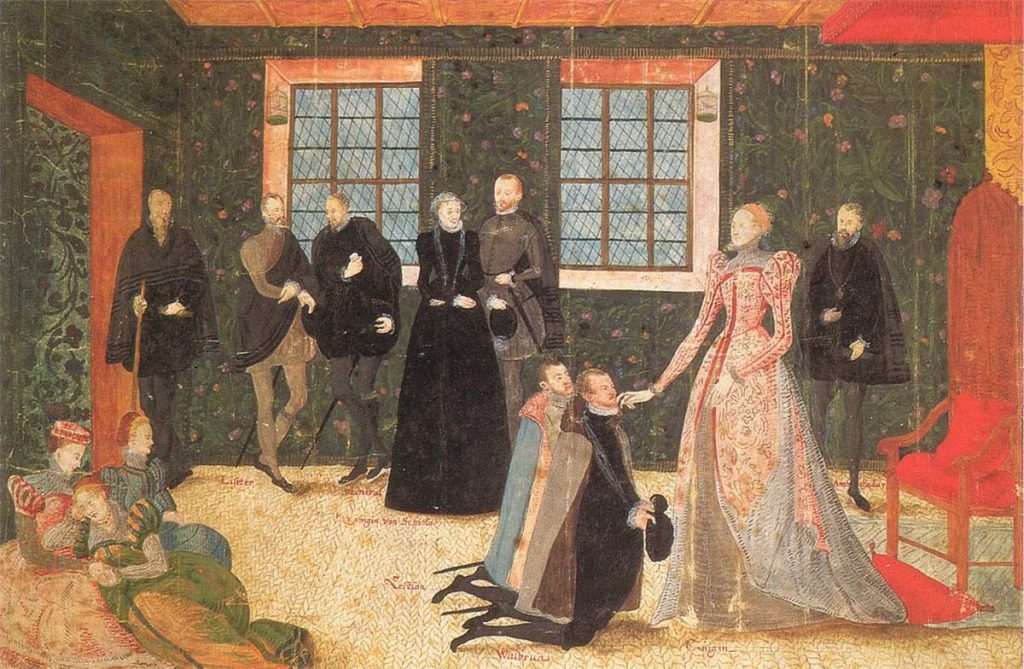 Isabel recibiendo embajadores holandeses en 1560