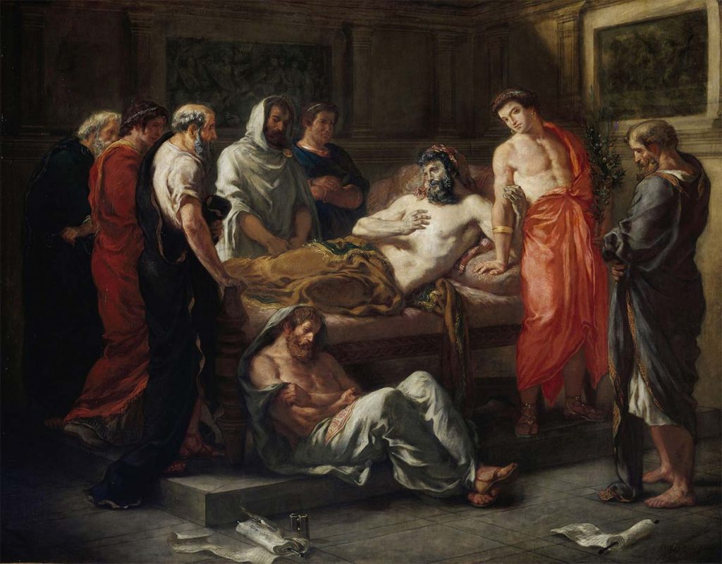Cuadro de Eugène Delacroix que representa la muerte de Marco Aurelio.