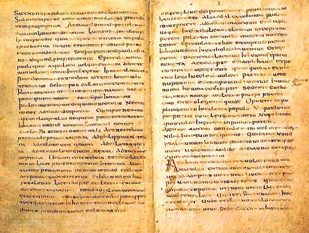 Fragmento maratoniano que se conserva en Milán, en la Bibliotheca Ambrosiana