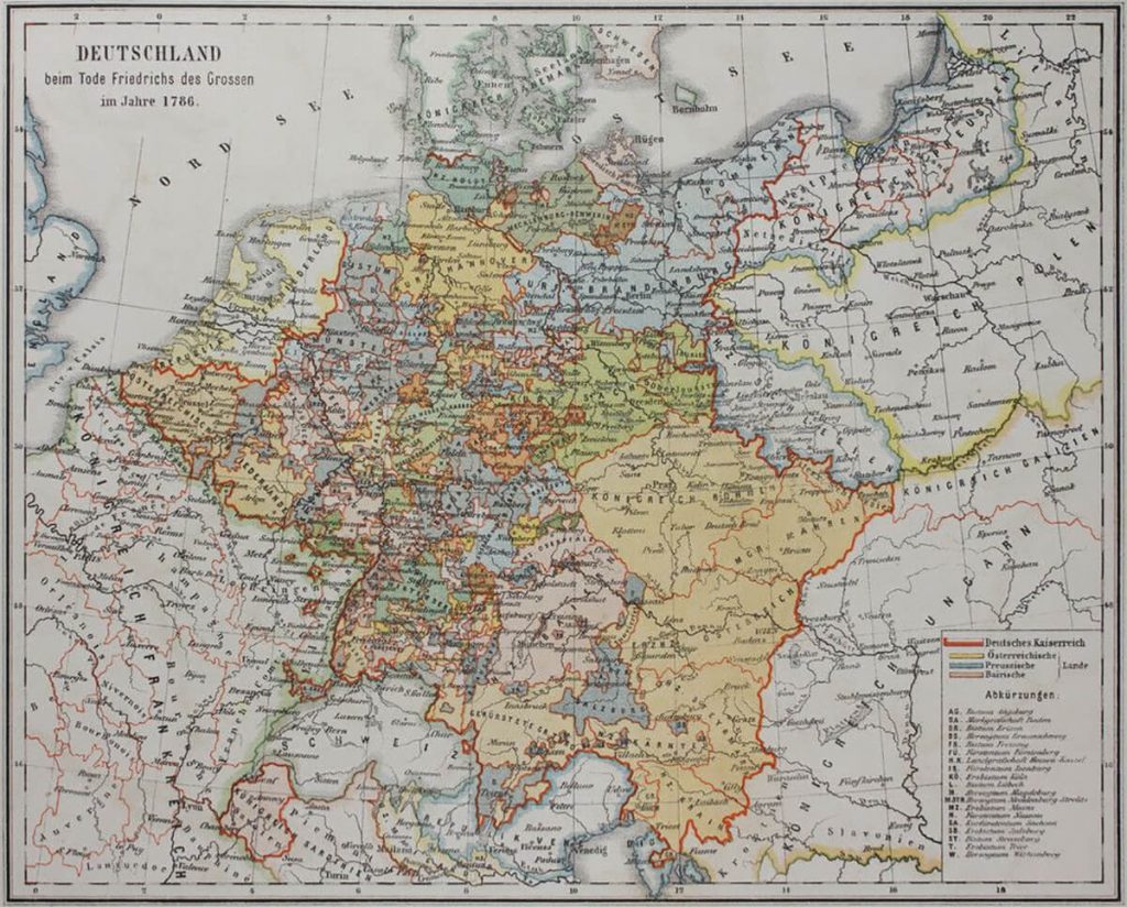 Mapa de Prusia antes del nacimiento de George Muller