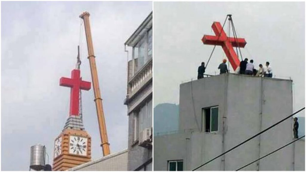 Cruces siento retiradas de las iglesias chinas