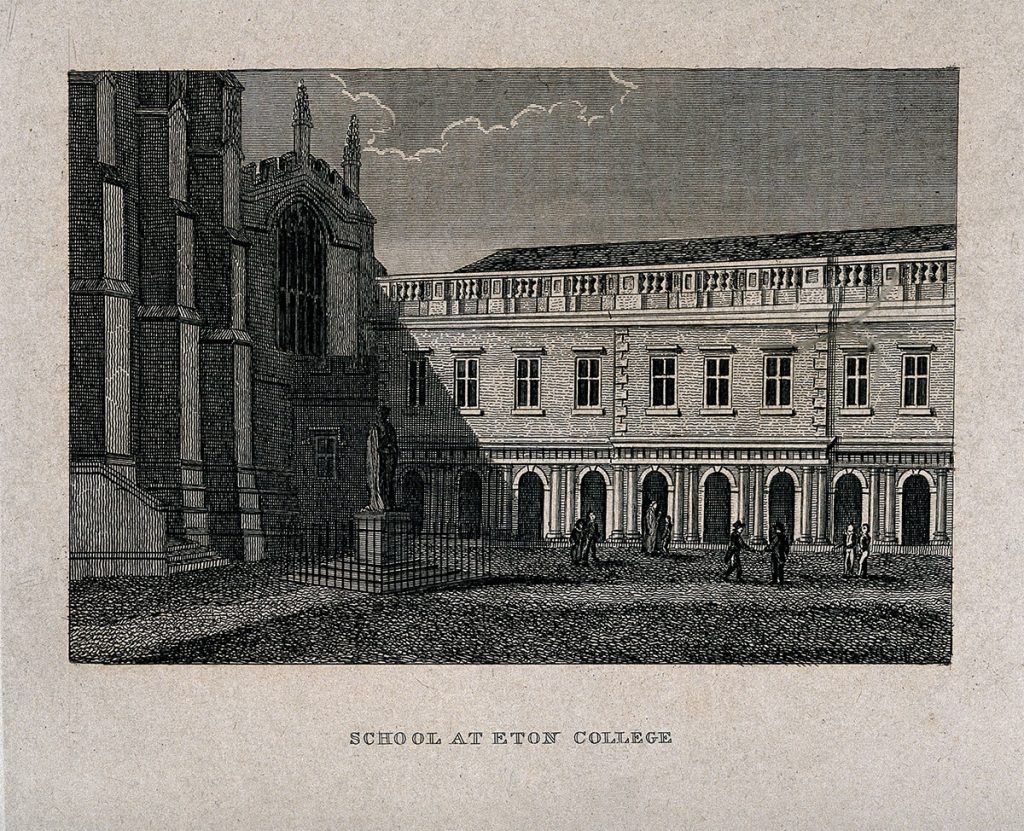 Ilustración de Eton College para el tiempo en el que Ryle fue estudiante allí.