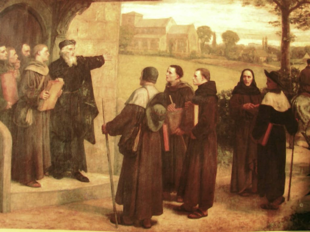 John Wycliffe guiando a sus seguidores.