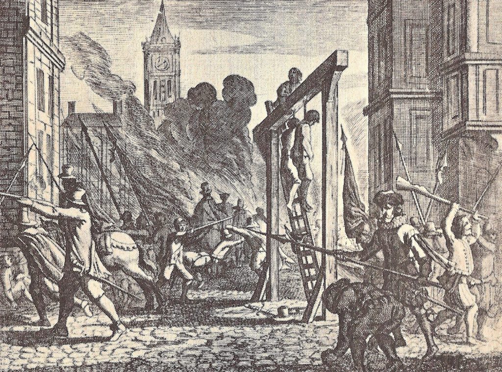 Posible representación del martirio de Guido de Brès.