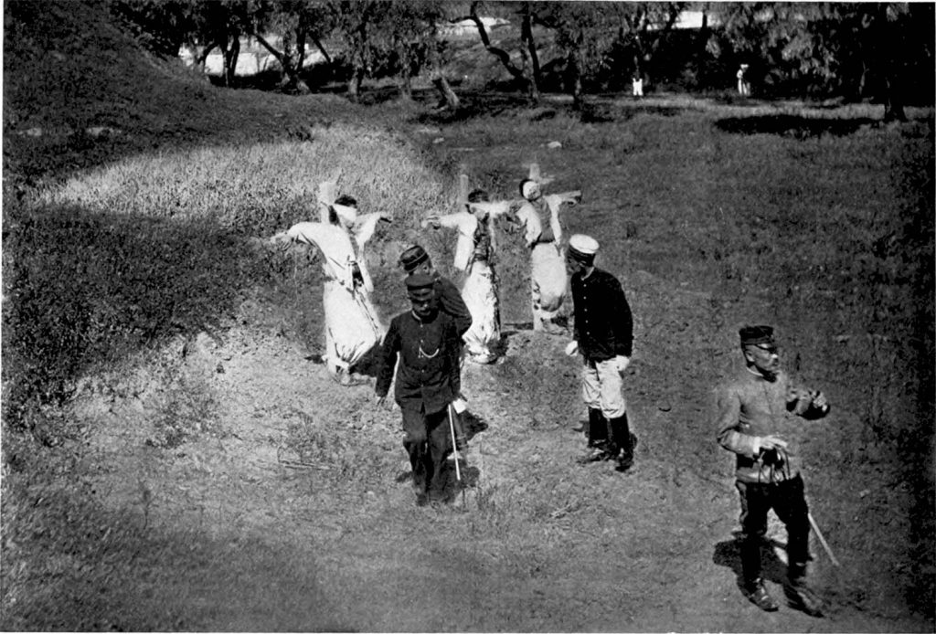 Fusilamiento de algunos coreanos durante la ocupación japonesa.