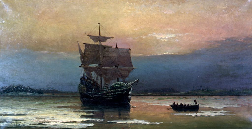 Representación del barco Mayflower.