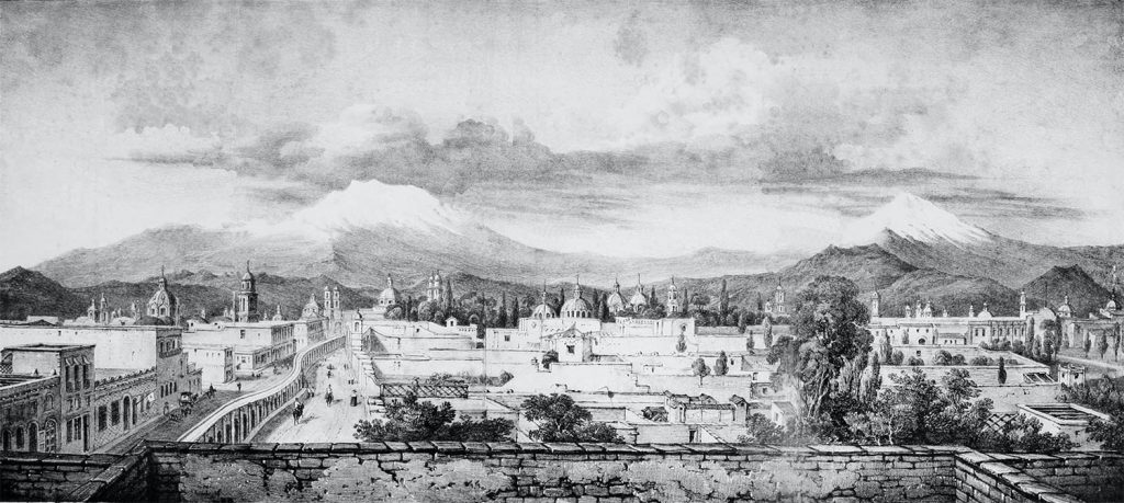 Representación de un poblado mexicano de 1827