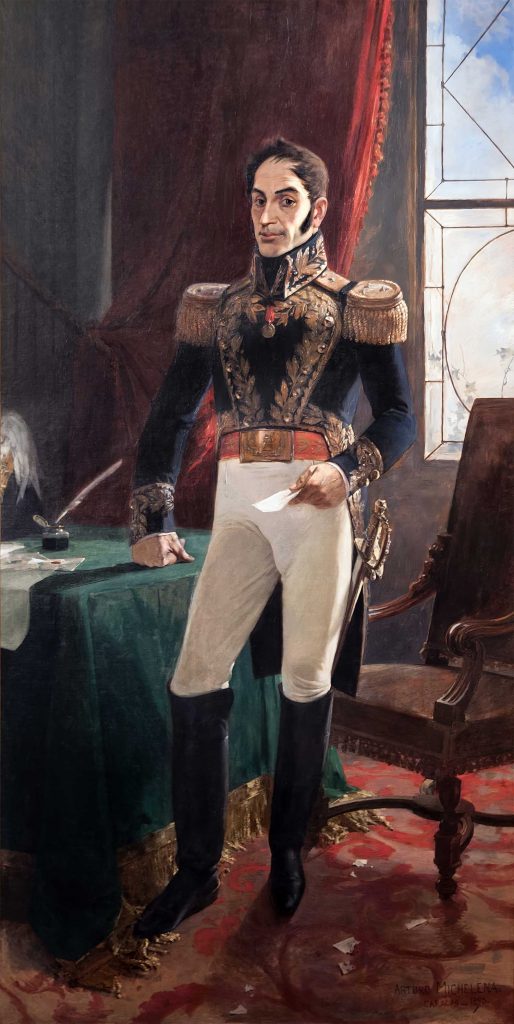 Simón Bolivar, presidente de Colombia de 1819 a 1830.