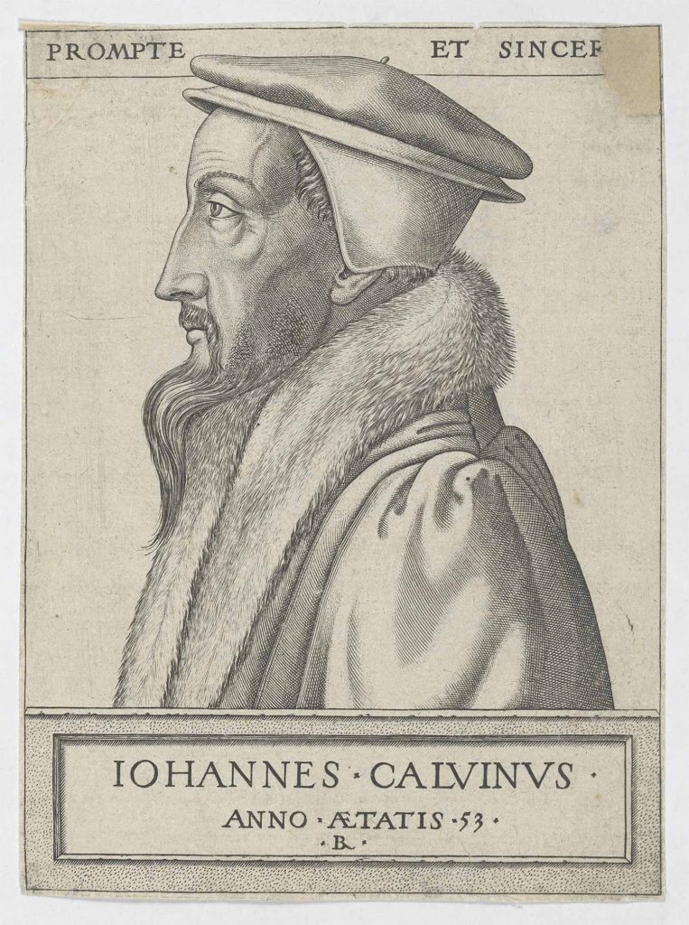 Juan Calvino a los 53 años en un grabado de René Boyvin.