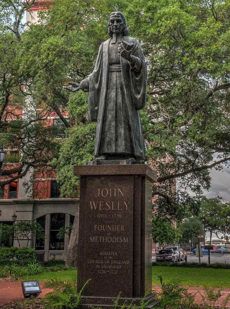 Monumento de John Wesley en Savannah, Georgia, Estados Unidos.