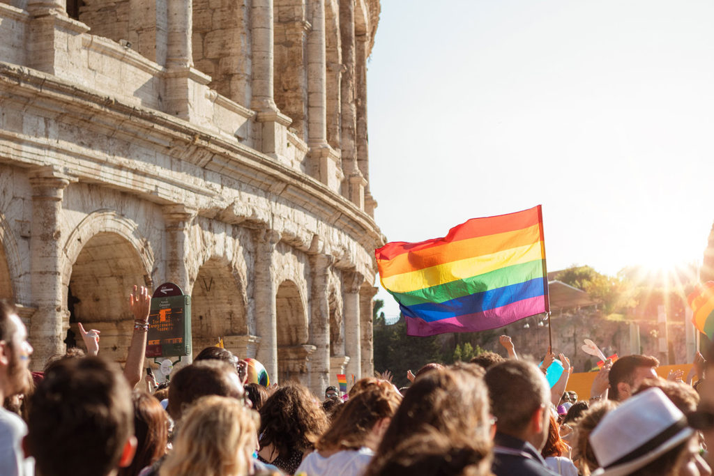 Marcha del "orgullo gay" en Roma, Italia