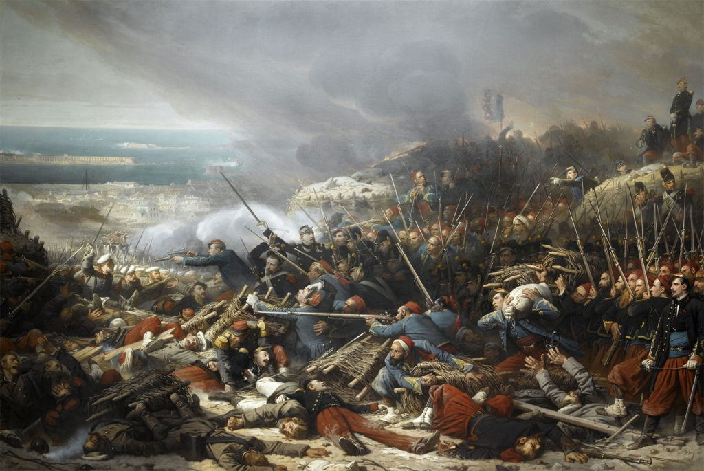 Batalla de Malakoff durante la guerra de Crimea.