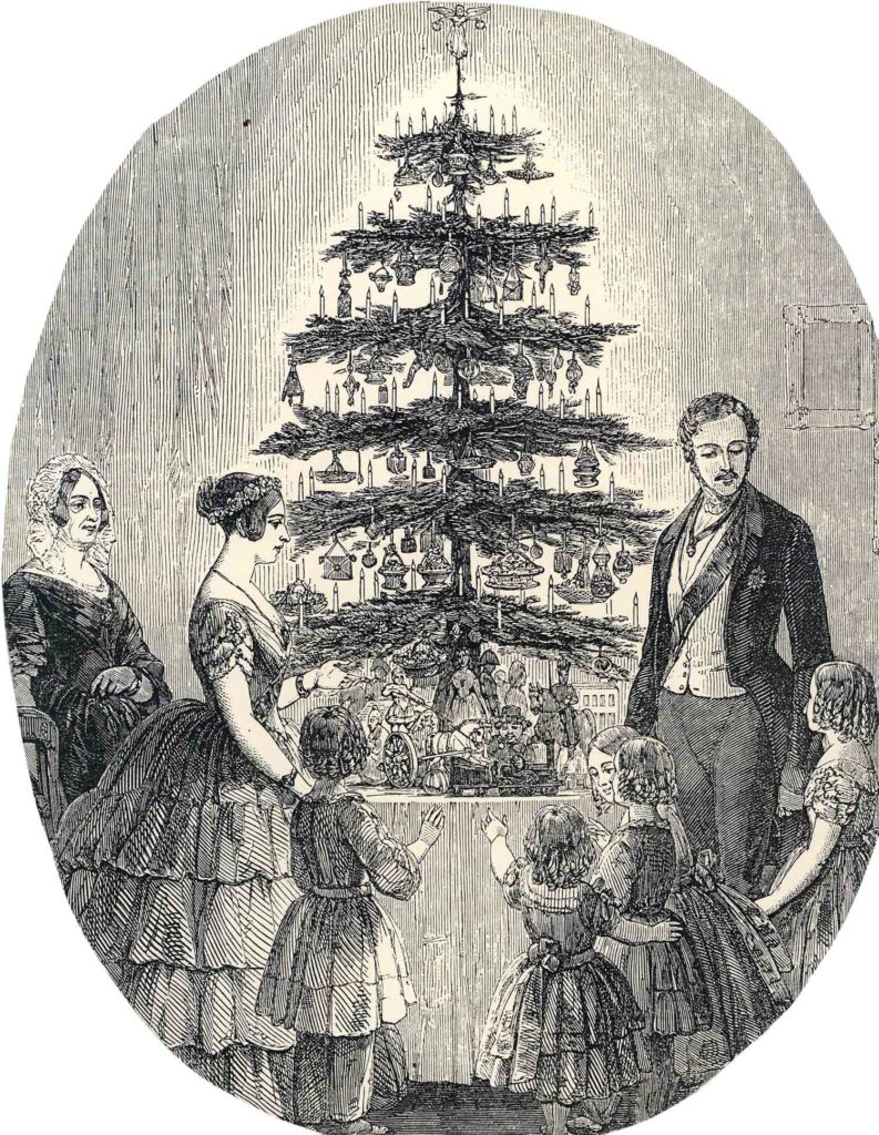Victoria y Alberto con un árbol de Navidad en el Palacio de Windsor.