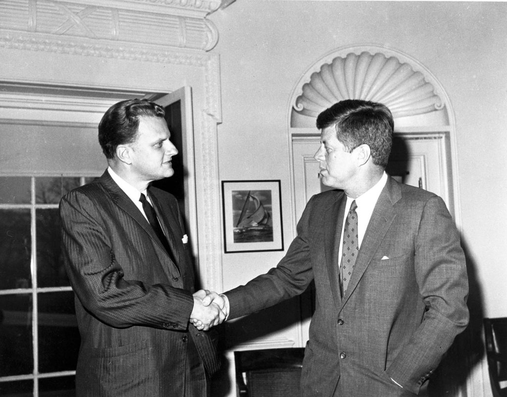 Billy Graham junto al entonces presidente John F. Kennedy.