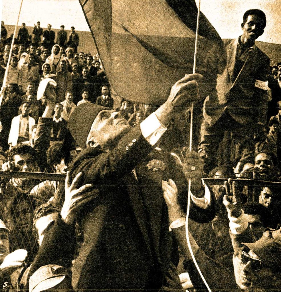 Proclamación de la independencia de Argelia en 1962.