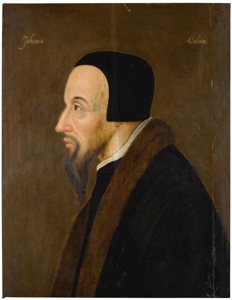 Representación del joven Juan Calvino.