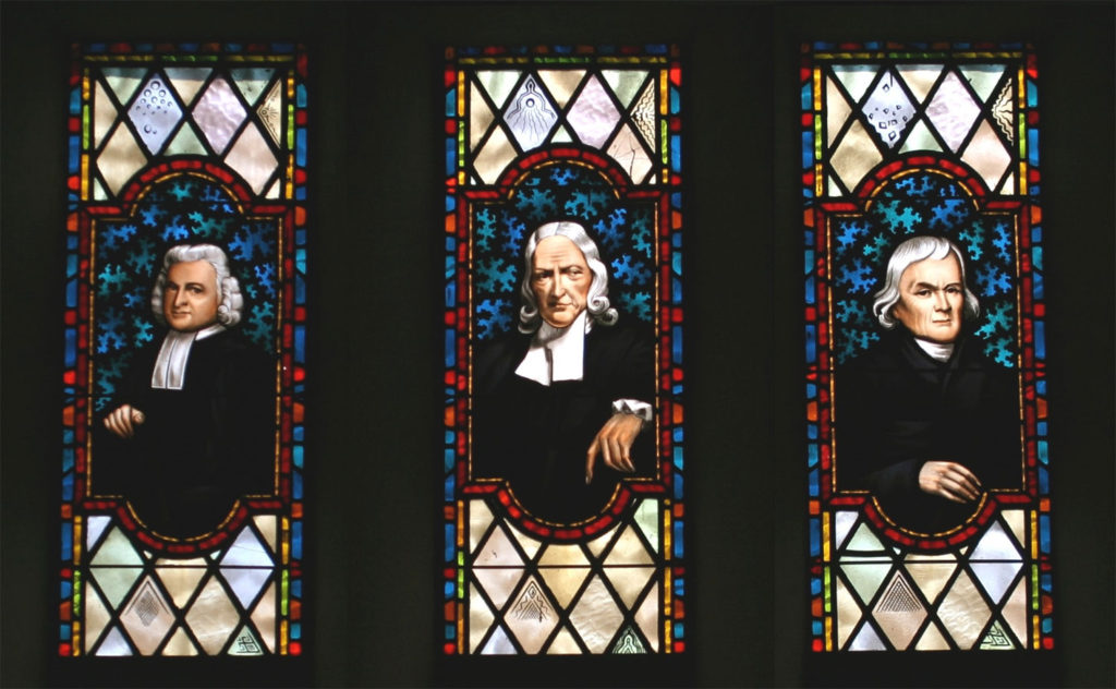 Charles Wesley, John Wesley y Francis Asbury