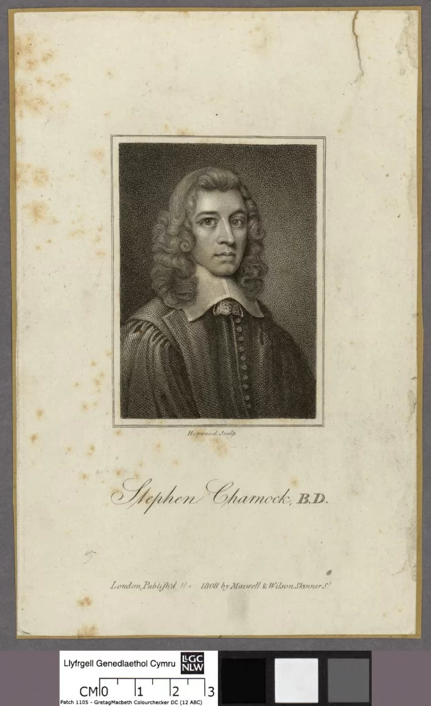 Stephen Charnock. Retrato de la Colección de Retratos Galeses de la Biblioteca Nacional de Gales.