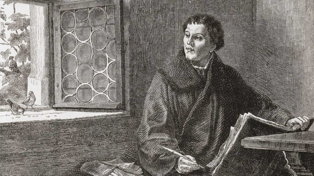 Representación de Martín Lutero en Wartburg.